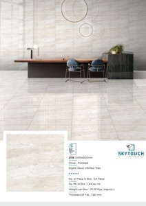 Carreaux de mur et de sol en porcelaine brillante émaillée 600x600 de couleur beige spéciale de conception de marbre - Product Image 4