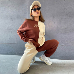 Tracksuit Wholesale Custom logo Women Two Piece Set Casual <b>Hoodies</b> Streetwear Sweatsuit Sale Bulk Quantity Manufacture SweatSuit - Product Image 3