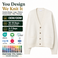 Cardigan d'hiver personnalisé pour homme, tricoté en chenille, broderie, poches boutonnées, nylon/cachemire, motif géométrique, anti-plis