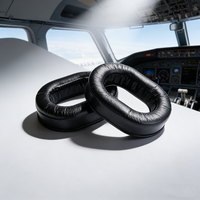 Coussinets d'oreille en silicone noir robustes et confortables pour casque d'aviation, accessoire étanche pour pilotes
