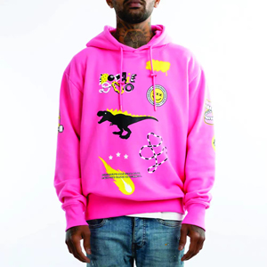 Drop-shoulder Printed Knitted Hoodies for <b>Men</b> Polyester/Cotton Blend Quick Dry & Eco-Friendly Breathable Winter <b>Pullover</b> - Product Image 1