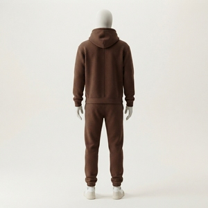<b>Mens</b> Brown Hoodie Tracksuit Set Premium <b>Pullover</b> Sweatshirt Jogger Pants Casual Streetwear Sportswear Training Gym Fitness - Product Image 3