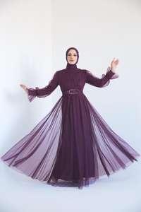 Caftan Jalabiya élégant robe de soirée longue de style Dubaï dernier créateur vêtements traditionnels musulmans accessoires nouvelle mousseline de soie - Product Image 2