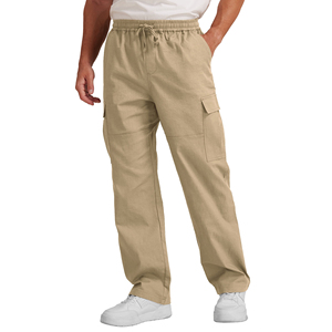 Vente en gros Design personnalisé Pantalon de sport Baggy de jogging droit décontracté pour homme, cargo kaki délavé et ample - Product Image 2