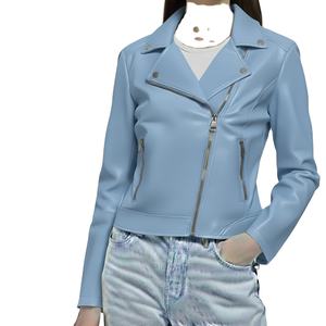 Veste d'hiver sur mesure, nouveau style, cuir véritable de qualité supérieure, col montant uni, fermeture éclair, toutes tailles, luxe pour femmes - Product Image 6