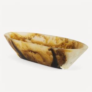 Plateau de service en résine à motif marbré élégant, dernier design en spirale blanche, vaisselle élégante en résine, vaisselle, plateaux - Product Image 6