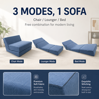 Canapé-lit modulaire pliable 3 en 1 convertible en chaise longue |   Canapé compact pour économiser de l'espace, pour salon et chambre à coucher