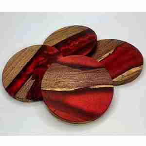 Alta demanda con precio razonable Juego de posavasos hecho a mano Resina de madera de nogal Fabricación india con calidad de exportación - Product Image 4