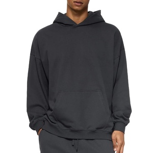 Proveedores de Sudaderas Personalizadas 100% Algodón, Sudaderas Negras de Alta Calidad con Forro Polar Grueso, Logotipo Bordado, Sin Cordón - Product Image 1