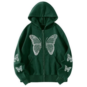 Ropa informal para hombres Sudaderas con capucha de diamantes de imitación de algodón 100% Esenciales de invierno transpirables a un precio razonable - Product Image 1