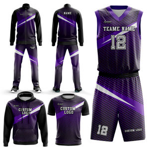 Tenues de basketball en pack promotionnel, vêtements de sport par sublimation, maillots, shorts, unisexe, grande taille, antibactérien, séchage rapide, respirant - Product Image 1