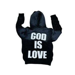 Fabricantes de ropa personalizada Serigrafía Sun Faded Pullover Rhinestone Heavyweight Hombres Sudaderas con capucha Logotipo personalizado - Product Image 1