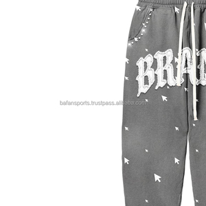 Pantalones de chándal holgados para correr de talla grande de diseñador personalizado 100%, pantalones informales de pierna recta y pierna ancha para correr, pantalones lavados para hombre - Product Image 6