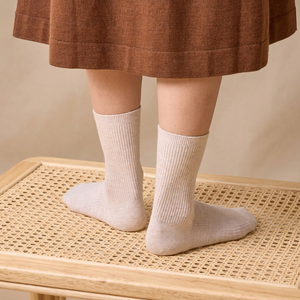 Chaussettes en coton mélangé pour femmes, chaussettes côtelées décontractées en gros - Product Image 1