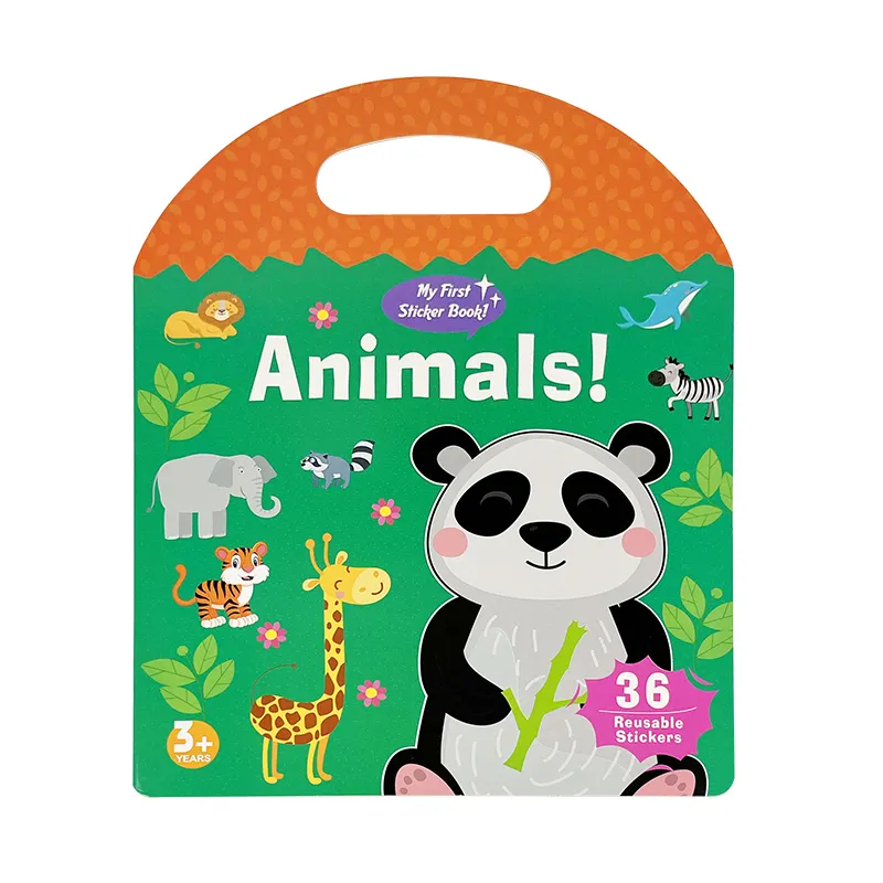 Animals theme activity books preschool education learning toys kids book farm reusable sticker book for children custom printing