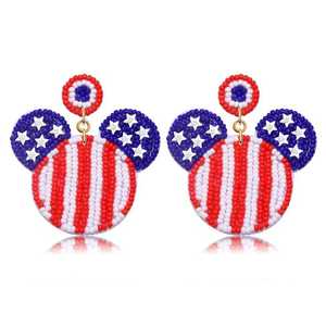 Boucles d'oreilles pendantes à la mode de conception de luxe perlées à la main de haute qualité avec boucles d'oreilles de vacances unisexes brodées - Product Image 4