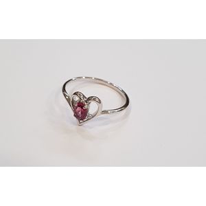 Shah Gems Women's Natural Rhodolite Garnet White Topaz <b>Ring</b> 925 Sterling Silver Gemstone <b>Rings</b> with <b>Adjustable</b> Opening for Gifts - Product Image 4