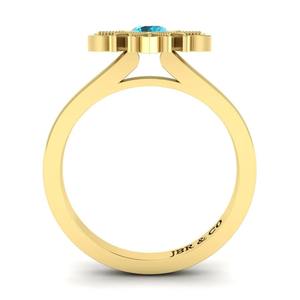 Top Trending Round <b>Blue</b> Topaz Yellow Gold Plated 925 Silver Engagement <b>Ring</b> For Women Luxury Fine Jewelry At Wholesale Price - Product Image 4
