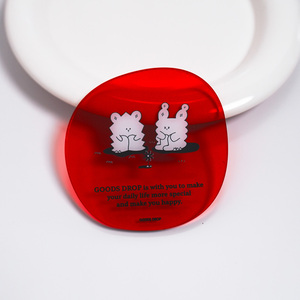 อุปกรณ์ใส่เครื่องดื่มอะคริลิกใสหลากสีสำหรับงานกิจกรรมองค์กรถาดวางแก้วแบบใส - Product Image 3