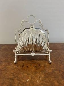 Victorian Style Silver Plated Scallop Shell Folding Biscuit Box Warmer Antique Handcrafted Metal Dessert <b>Container</b> - Product Image 3