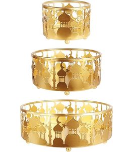 Colección artística moderna de comedor de metal plateado y dorado, superventas para entretenimiento elegante y tablescapes únicos durante el Ramadán - Product Image 2