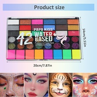 42 warna Matte Glitter UV Neon Tubuh Makeup palet tahan air berbasis air lukisan wajah Kit untuk anak-anak pesta Halloween