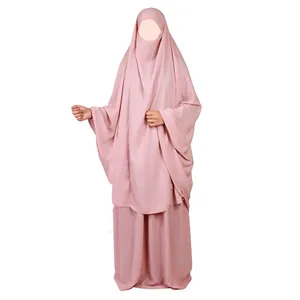 Abaya Muslim Women dress Turkish top Fabric overall Front buttoned full sleeve dress in Silk pink dyed Muslim outer Dress