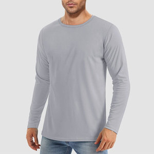 Camisetas de Manga Larga para Hombre, Cuello Redondo, Corte Ajustado, Hombros Caídos, Tela de Invierno, Color Soplado, en Oferta - Product Image 3