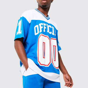 Maillot d'entraînement en maille à col en V confortable coupe flexible maillot athlétique à col en V résistant à la sueur maillot d'équipe en maille à col V - Product Image 6