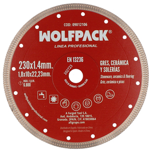 Disco diamantato Ø/ 230 mm. Porcellana, Gres, Ceramica, Pavimenti. Segmento da 10 mm. - Product Image 1