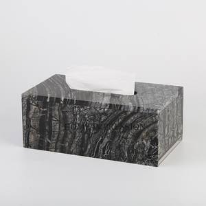 Boîte à mouchoirs de forme carrée faite à la main Simple aspect marbre luxe moderne maison stockage personnalisable fantaisie vente en gros de mouchoirs à bas prix - Product Image 2