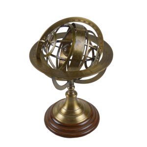 Globo de plata brillante con vajilla de Metal de fábrica, esfera armilar, laboratorio de oficina interior y diseños escolares, globo de Metal antiguo - Product Image 3