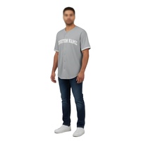 Último Modelo de Camiseta de Béisbol Personalizada de Alta Calidad, MOQ Bajo, Nuevo Diseño, Bordado Tackle Twill, Camiseta de Softbol con Botones, Venta al Por Mayor