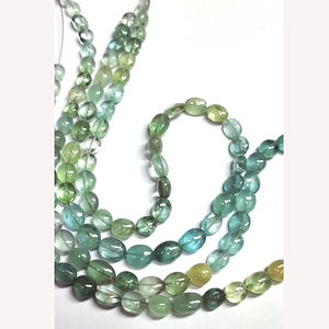 2 hebras de Aguamarina Natural, collar de 15 pulgadas de longitud, ventas de IROC verde, lote de 266 Ct, cuentas lisas ovaladas, cuentas de piedras preciosas verdes - Product Image 5