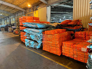 Bâche en PE de qualité supérieure, poids moyen, bleue, pour extérieur, haute durabilité, haute capacité, anti-UV, résistante à l'eau, taille et couleur personnalisables - Product Image 4