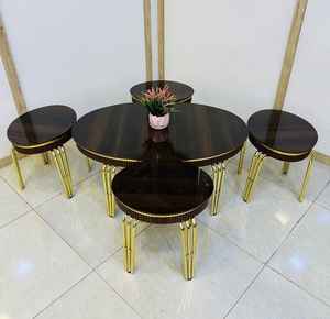 Mesa de centro redonda de estilo Simple y moderno de lujo, juego de comedor convertible para el hogar, oficina, taller, Bar, Villa, cocina, dormitorio, uso - Product Image 6