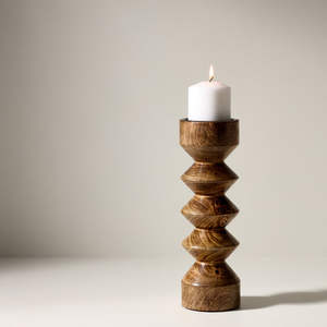 Portavelas de madera de lujo, soporte para velas de pilar, decorativo, hecho a mano, de madera artesanal. - Product Image 3