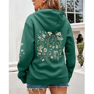 Superventas de mujer 100% algodón manga larga hombro pendiente cuello redondo estampado cómodo pulóver Sudadera CON CAPUCHA DE Bangladesh - Product Image 3