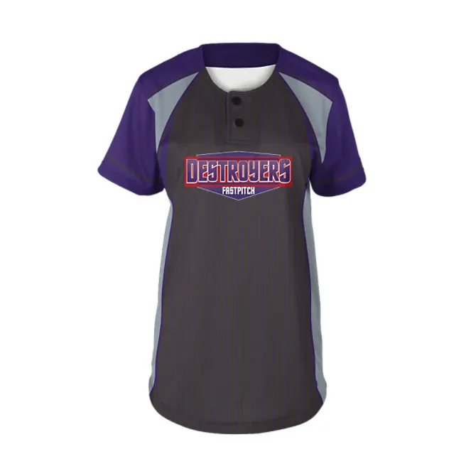 Atacado Personalizado Seu Projeto Mulheres Meninas Softball Baseball Crop Top Jersey Botão Down Streetwear Camisas De Beisebol