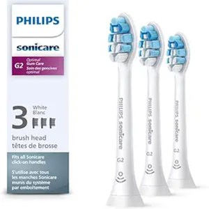 Têtes de brosse à dents électrique Philips Sonicare Genuine G2 Optimal Gum Care 3 têtes de brosse blanches de rechange - Product Image 4