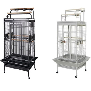 Yeni büyük ferforje kuş kafesi güvercin ispinoz papağan beyaz siyah Metal Aviary evcil hayvan taşıyıcı ahşap kuş üreme kafesi kutu ambalaj - Product Image 1