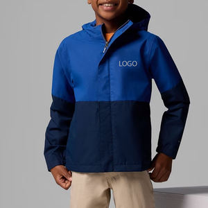 Veste tendance pour garçons à manches longues, design à blocs de couleur, avec poches avant, avec logo personnalisé et capuche confortable 2026 - Product Image 1