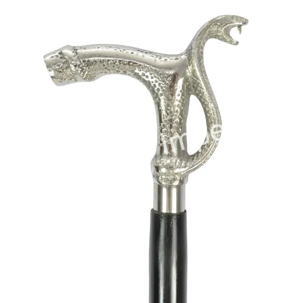Trend zehirli Cobra baston kolu ile iki ton gümüş veya altın Premium sınıf ahşap baston toplu düşük fiyat