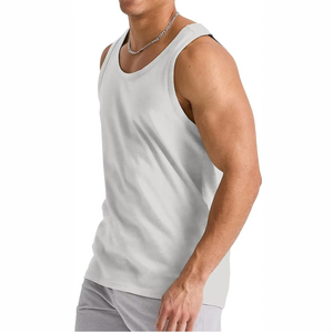 เสื้อกล้ามวิ่งผู้ชาย ผ้าถัก ระบายอากาศได้ดี 100% ผ้าฝ้าย สำหรับออกกำลังกายในฤดูร้อน ฟิตเนส ยิม - Product Image 2