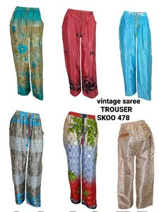 2022 Vintage seda Sari indio bohemio impreso varios diseños colores surtidos vestido de verano de aspecto atractivo cintura elástica encaje al por mayor - Product Image 3