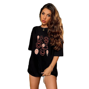 2024 nouveauté haute qualité femmes surdimensionné T-Shirt élégant imprimé Design personnalisé col rond doux respirant grande taille décontracté - Product Image 3