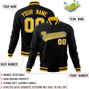 Veste universitaire à la mode avec broderie de lettres en chenille personnalisées Applique personnalisée College Baseball Letterman Bomber Jacket - Product Image 2