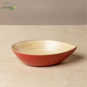 Bol en bambou tissé écologique Warm Horizon, inspiré des tons terreux et des courbes naturelles douces, en stock - Product Image 1