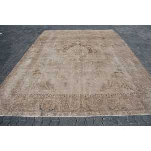 Tapis turc surdimensionné de 9,3 x 12,4 pieds, tapis marocain vintage brun - Product Image 1