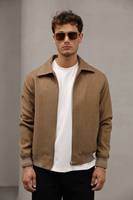 Manteau d'hiver long zippé pour homme, couleur beige clair, imperméable, respirant, rembourré, coupe confortable, idéal pour la ville et le quotidien